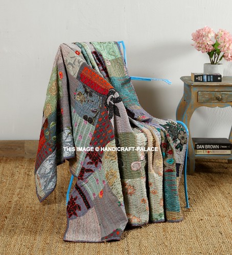 Grigio piumone kantha - kantha, vintage