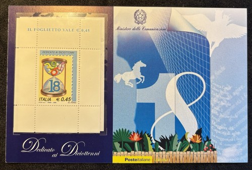 Francobollo azzurro anni - azzurro, 18