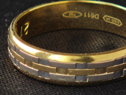 Anello oro 18k 750 - anello, bicolore