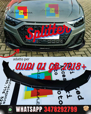 0037 AUDI A1 GB 2018+ LAMA SOTTO PARAURTI ANTERIORE IN ABS LOOK RS NERO  -