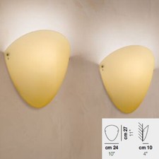 LAMPADA PARETE APPLIQUE OVALI VETRO BLU E27 - VETRERIA VISTOSI APOVALIBL