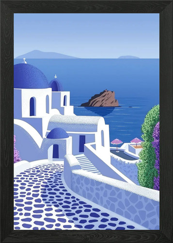 Poster santorini grecia con - poster,