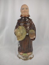 Frangelico Liquore Monaco Bottiglia Decanter Capodimonte Italia Sughero Vintage Ceramica