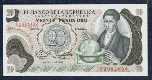 Colombia pesos oro 1982 - 20,