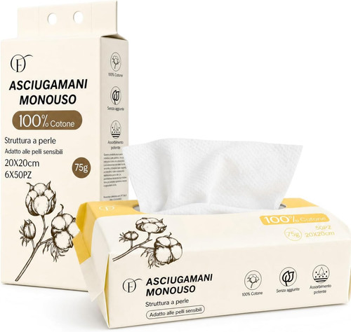 Asciugamani monouso viso 100 - monouso, 100%