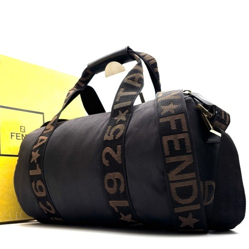 Borsone fendi nero nylon logo - borsone,