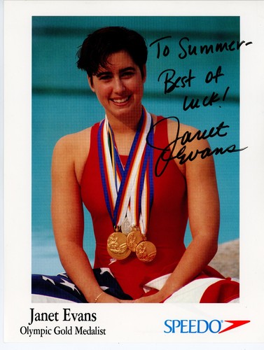Janet evans autografato - janet, speedo