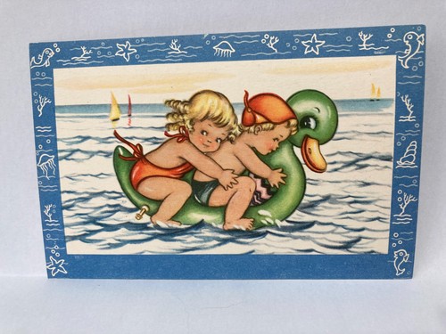 Cartolina bambini mare - cartolina,