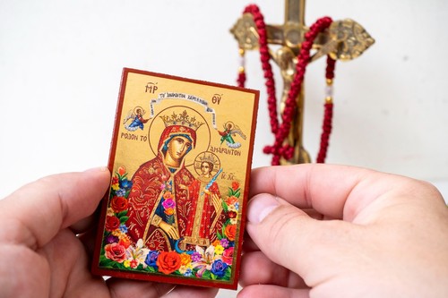 Icona bizantina vergine maria - bizantina,