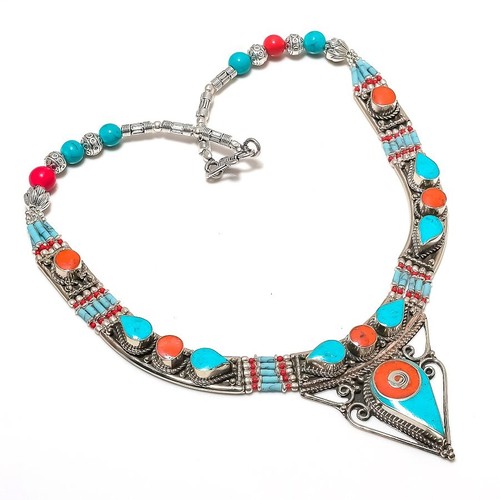 Collana turchese corallo - , rosso