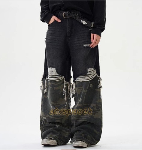 Jeans uomo nero mimetico misto