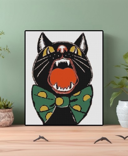 Gatto nero urlante halloween - gatto,