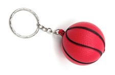 Basketball 3D Rosso Portachiavi Di Metallo Portafortuna Argento