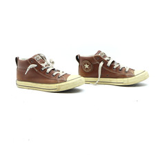 Chuck Taylor All Star Street Mid 'Pinecone' usate N.39(ss4154) donna alto pelle