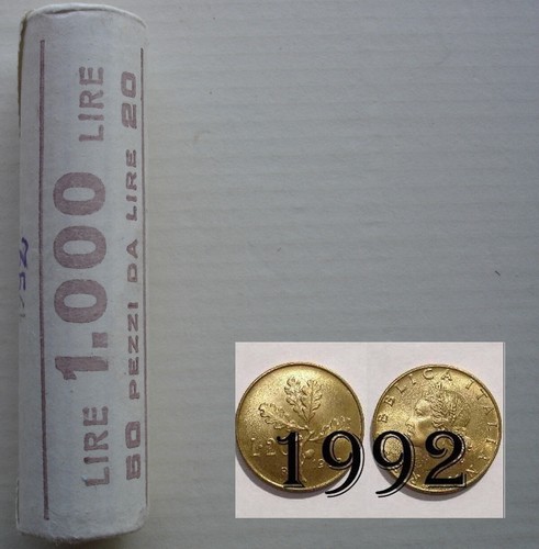Rotolino lire 1992 quercia - 20,