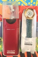 Orologio Swatch SLEEPING BEAUTY YLG101 1995 Irony Medium RARO cassa placcata oro NOS