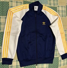 GIACCA ADIDAS ORIGINALS UOMO, TAGLIA M, COLORE BLU/GIALLO, NUOVA MAI INDOSSATA