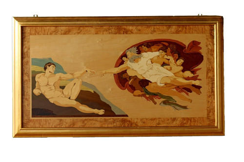 Pannello legno intarsiato - in,