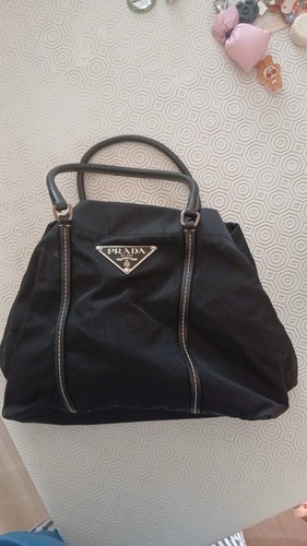 Prada borsa mano nylon nera - prada,