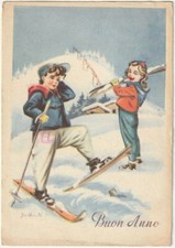 AUGURALI - BUON ANNO - ILLUSTRATORE GALBIATI - VIAGG. 1952 -40200-