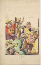 FRANCESCO GAMBA - COPERTINA ORIGINALE a tempera  STORMY RED 1954 ed. DARDO 02)