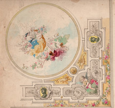 Scuola italiana dell'800 - Studio per affresco - Tecnica mista su carta