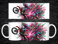 Tazza da motocross 11 oz dirt bike rider neon sport estremi arte caffè tazza da tè