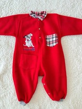 Tuta vintage Disney Baby Clayeux 101 Dalmati in pile anni 90 18/24m RARA