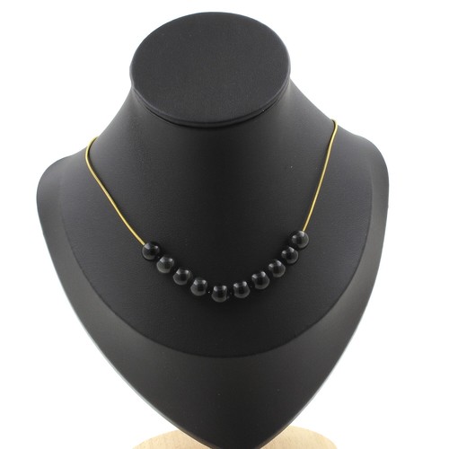 Collana perle obsidiana - 10,