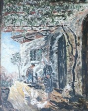 Belle gouache une ferme a - une,