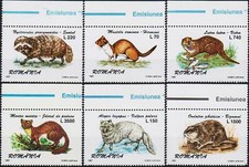Romania 1997 Volpe Lontra Marten Stoat Pelliccia Procione-Cane Animali Natura 6v MNH