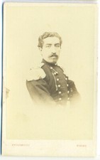 357- Cdv Cartes de Visite Albumina Bersaglieri Tenente ph Bernieri Torino ~1865