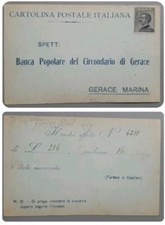 CARTOLINA COMMERCIALE INCASSO EFFETTI BANCA POPOLARE DEL CIRCONDARIO DI GERACE