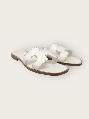 Hermes white oran sandal - white,