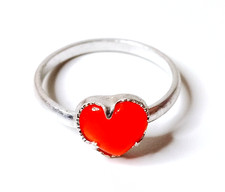 anello per bambina  70s sorpresina patatine, kinder .... - cuore rosso