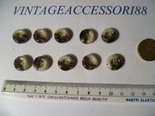 10 BOTTONI MARRONE SFUMATO RESINA STILE CORNO 1,5 CM X H 6 MM SARTORIA SARTO