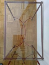  Comodini e testata letto matrimoniale in ferro battuto rosso cardinale