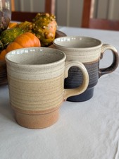 Tazzine da caffè vintage in ceramica gres made in England rustiche smaltate maculate 