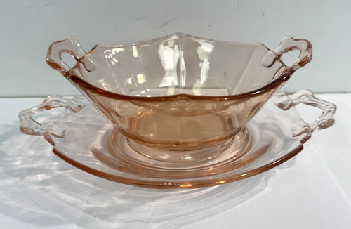 Vintage pink depression glass - vintage,