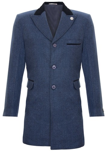 Cappotto uomo lungo blu - cappotto,