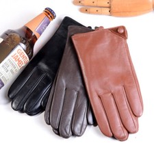 Guanti uomo vera pelle di capra classici invernali caldi guida touch screen