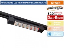 TRACKLIGHT FARETTO LINEARE LED SMD NERO PER BINARIO ELETTRIFICATO MONOFASE 12W