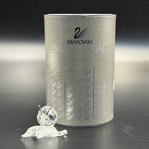 Swarovski silver crystal snail - crystal,