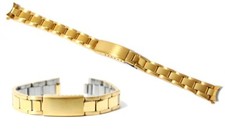 Cinturino oyster orologio laminato oro ansa curva 15mm bracciale tipo rolex