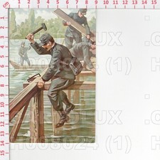 H8024 ILLUSTRATORE POLLI MILITARE GENIO PONTIERI 1920