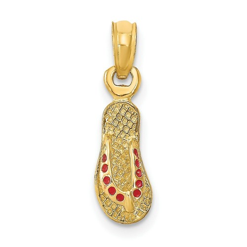 14k yellow gold red enamel - w/,