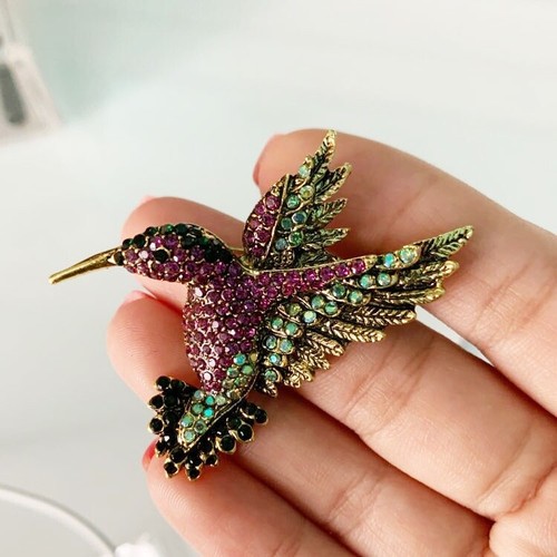 1pz spilla colibrì strass - 1pz,
