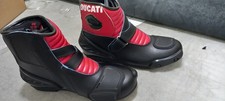 DUCATI Uomo Stivali in Pelle da Moto MOTOGP Stivali da Motociclista in Pelle
