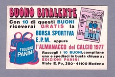 BUONO BIVALENTE ALMANACCO Figurine Calciatori Panini 1977