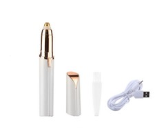 Mini Epilatore Elettrico Donna Depilatore Peli Sopracciglia Portatile Bianco USB